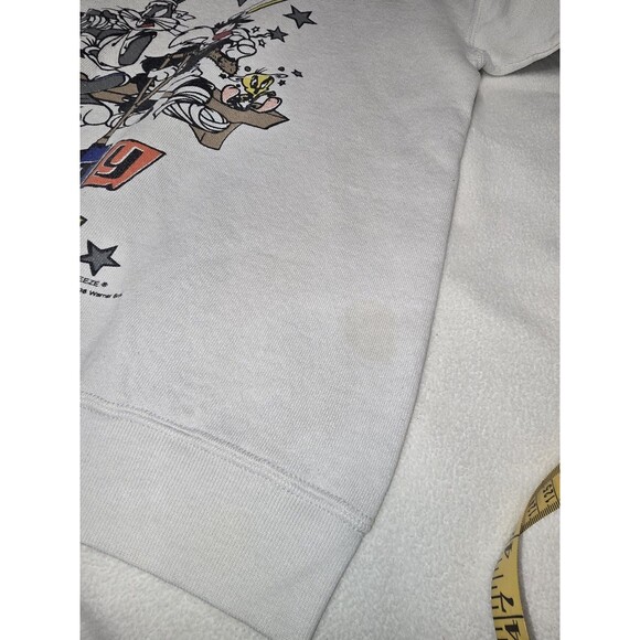 Vintage 90s Space Jam Looney Tunes Positively Looney Sweatshirt L 1996 Freeze - Picture 10 of 16